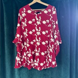 Alter’d Stare Floral Red Embroidered Dress